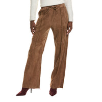 Brunello Cucinelli High-Waisted Straight Suede Trousers