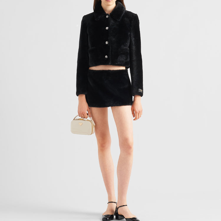 PRADA Cropped Shearling Jacket