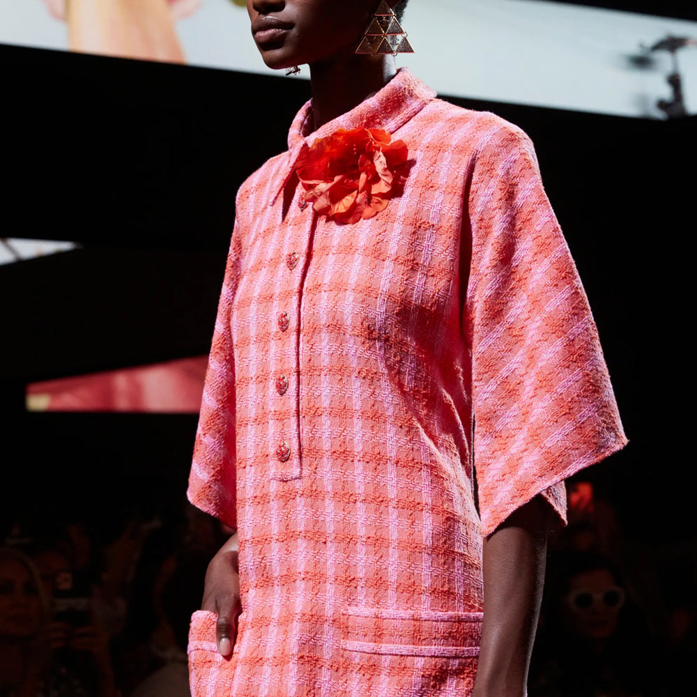 CHANEL 24 New Spring And Summer Arrivals Long-Sleeved Dresses Women's Pink