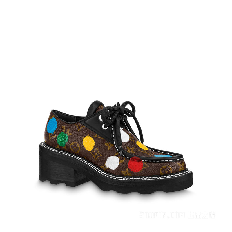 Yayoi Kusama x LOUIS VUITTON Beaubourg Chunky Heel Mid-Low Heel Shoes Women's Brown