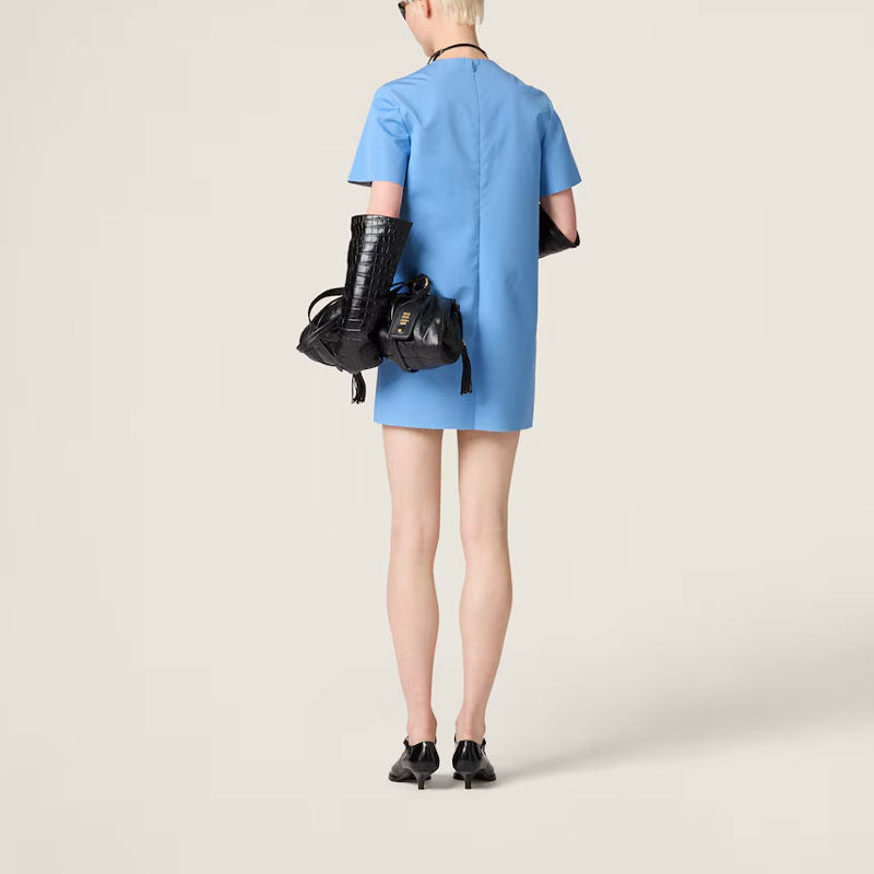 MIU MIU Short Sleeved Dress Women's Sapphire Blue