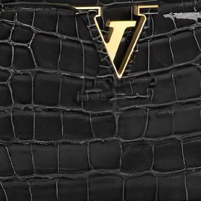 LOUIS VUITTON Capucines Nile Crocodile Leather Kapusin Crossbody Tote Bag Over One Shoulder Mini Women's Black