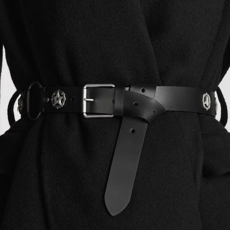 DIOR Cow Leather Leather Belts Women's Black 3CM