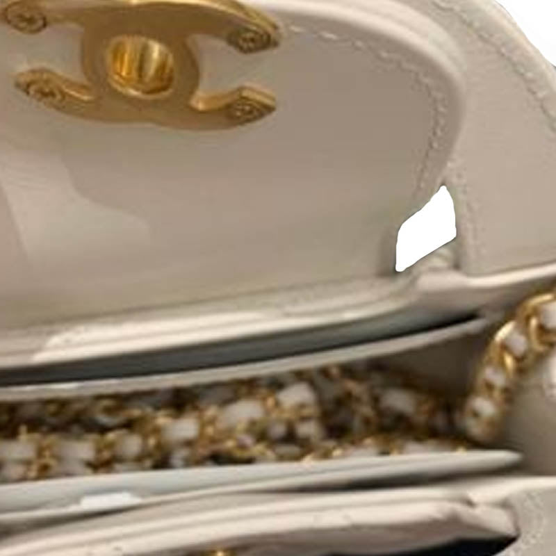 CHANEL Smooth Finish Wrinkle Calfskin Shoulder Bag, Crossbody Bag, Handbag Women's White