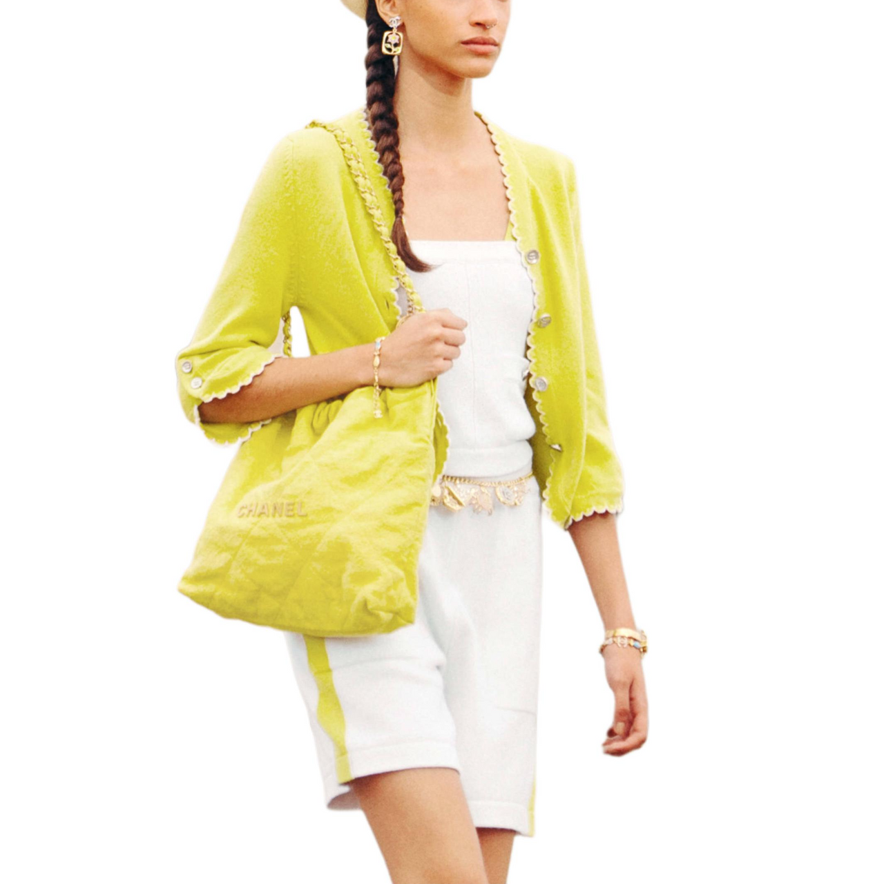 CHANEL Knitwear Women's Yellow White