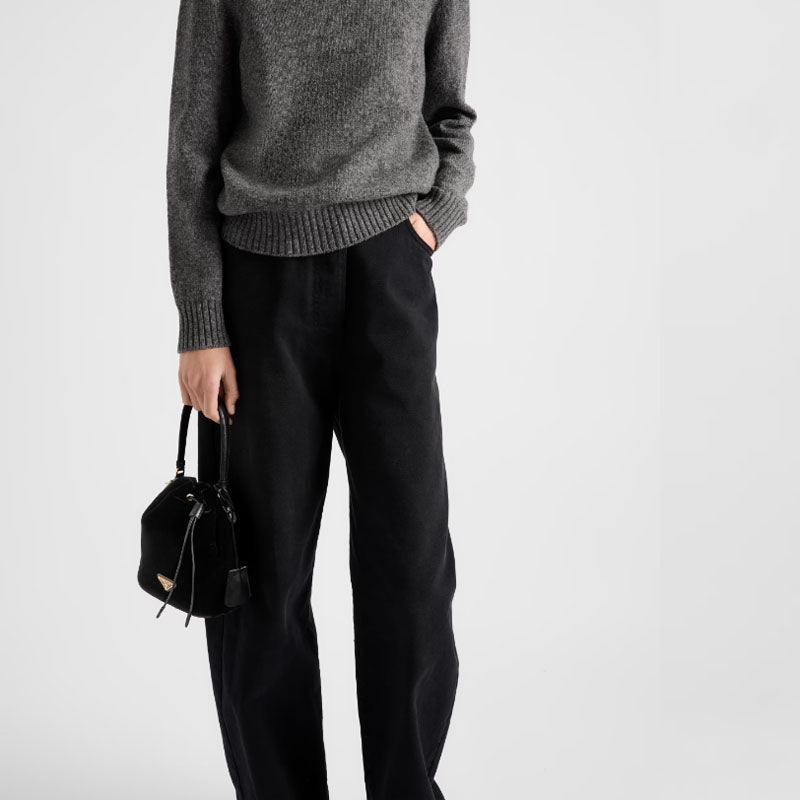 PRADA Wide Leg Denim Jeans Men's Black