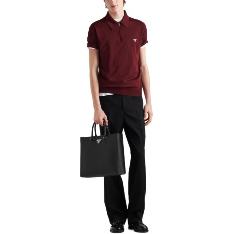 PRADA Polo Shirt Men's Burgundy