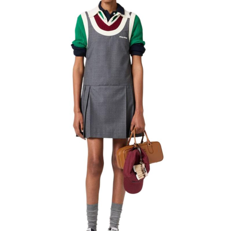 MIU MIU Grisaille Sleeveless Mini Dress