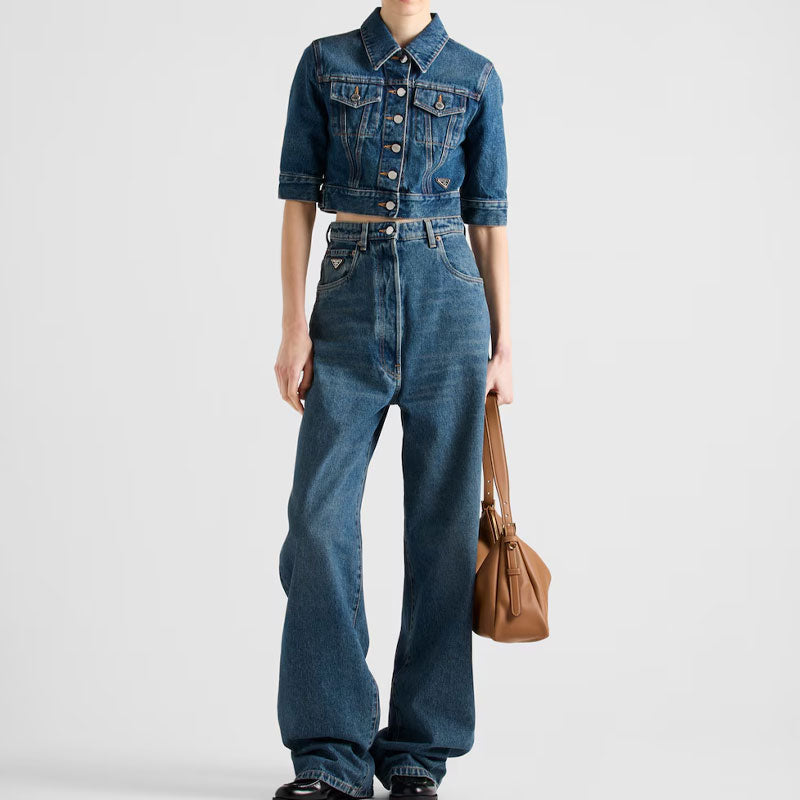PRADA Button Up Denim Mini Jacket