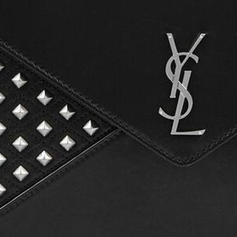 SAINT LAURENT Leather Envelope Bag Crossbody Bag Shoulder Bag Women's Black