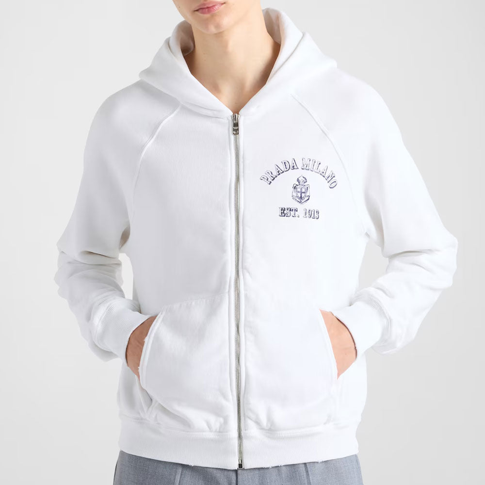 PRADA SS25 Sweatshirt Men's White