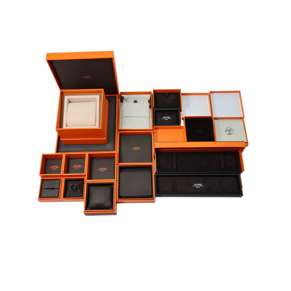 HERMES Calfskin, Metal, Rose Gold Plated Bracelets Women's Brown