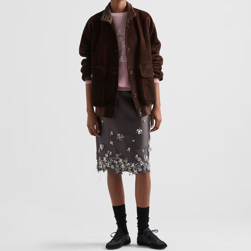PRADA Casual Short Skirts Women's Gray