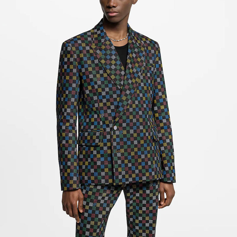 LOUIS VUITTON Damier Double-Breasted Denim Jacket