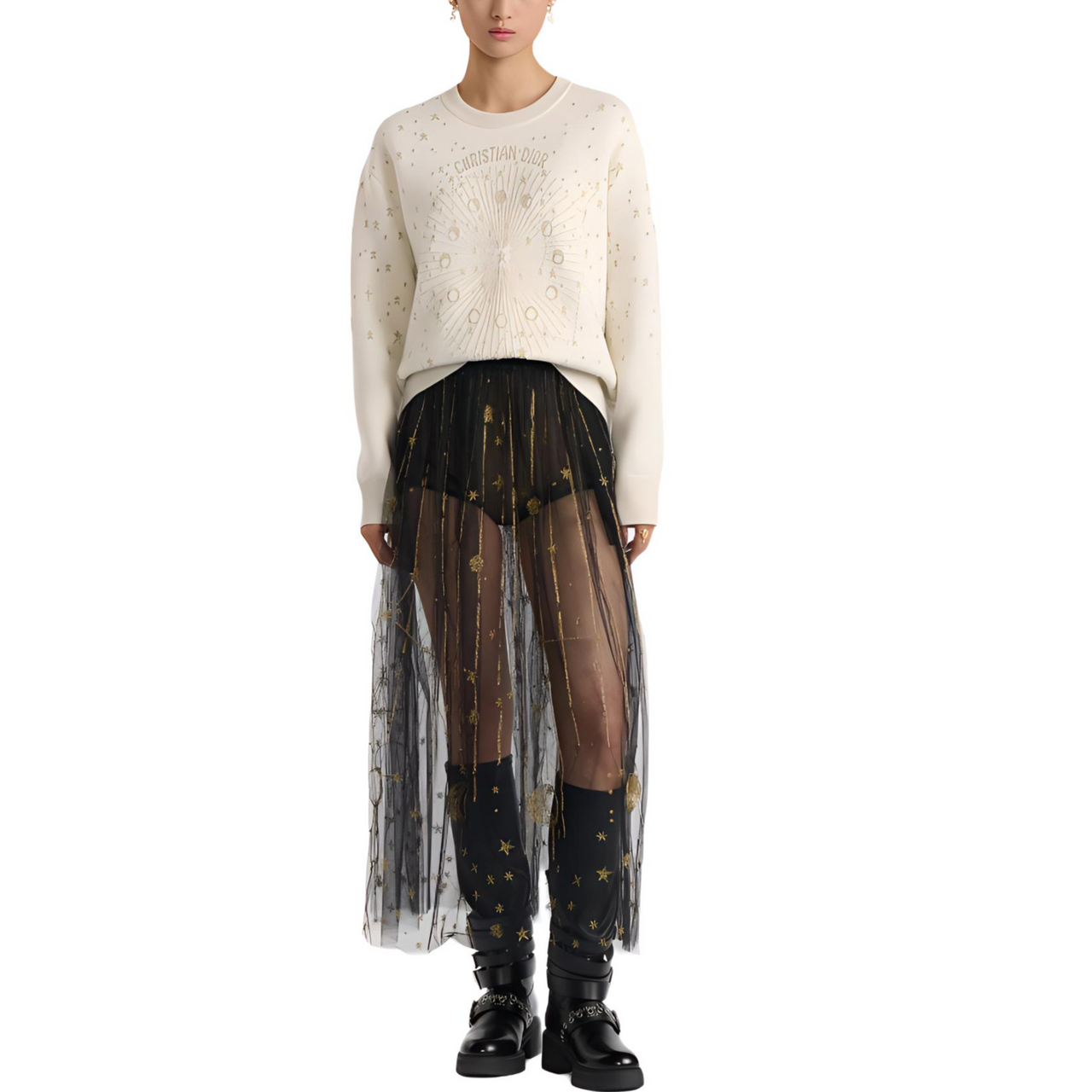 DIOR Casual Long Skirts Women's Black