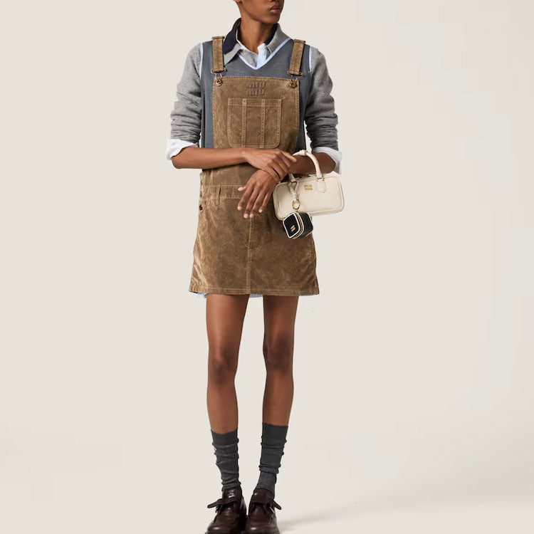MIU MIU Sleeveless Dress Women's Brown