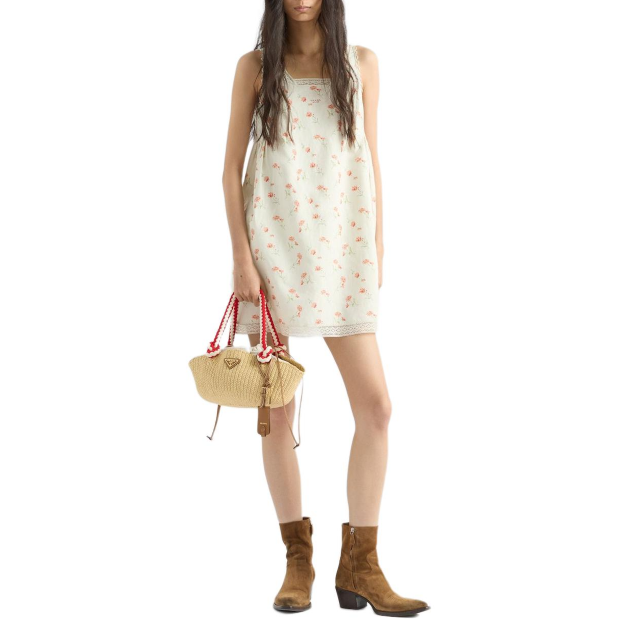 PRADA Floral print Linen Dress