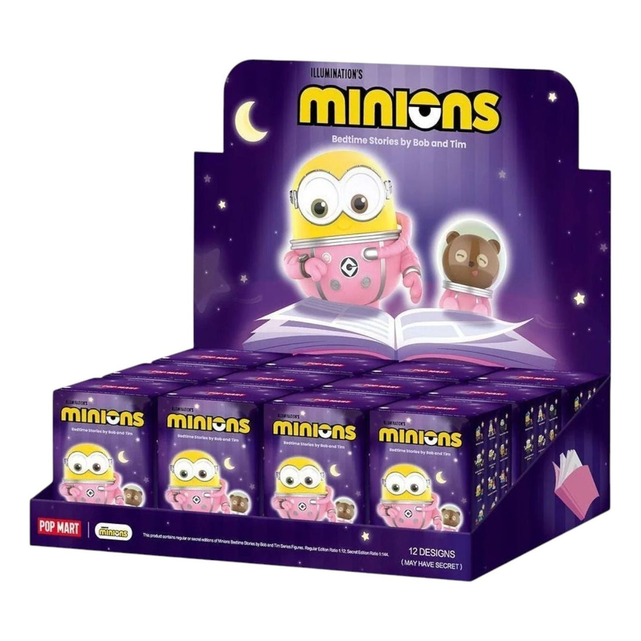 Pop Mart Minions Bedtime Stories by Bob and Tim Figures Sealed Case (12 Blind Boxes) PPMT-2506-0027-885369990