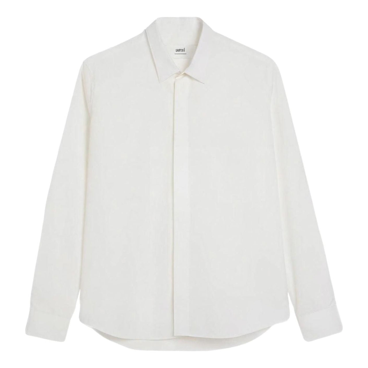 AMI Small Heart Logo Tonal Classic Shirt 'White Blanc' USH150-CO0063-100