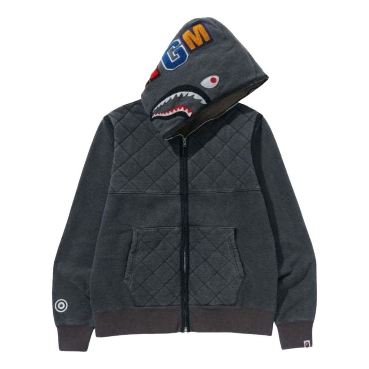 A Bathing Ape A Rising Bape Military Shark Full Zip Hoodie 'Black' 1K70-115-003-BLK