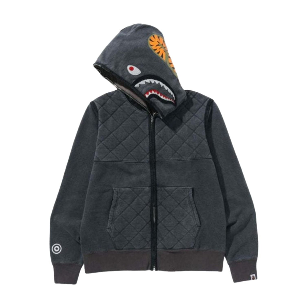 A Bathing Ape A Rising Bape Military Shark Full Zip Hoodie 'Black' 1K70-115-003-BLK