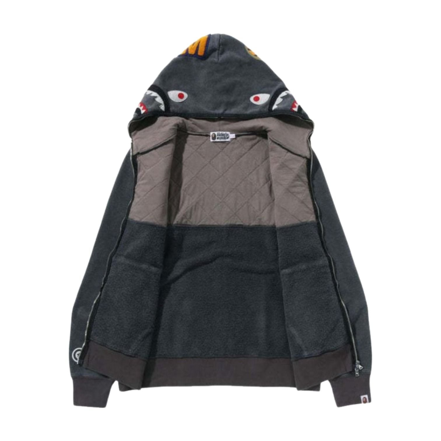 A Bathing Ape A Rising Bape Military Shark Full Zip Hoodie 'Black' 1K70-115-003-BLK
