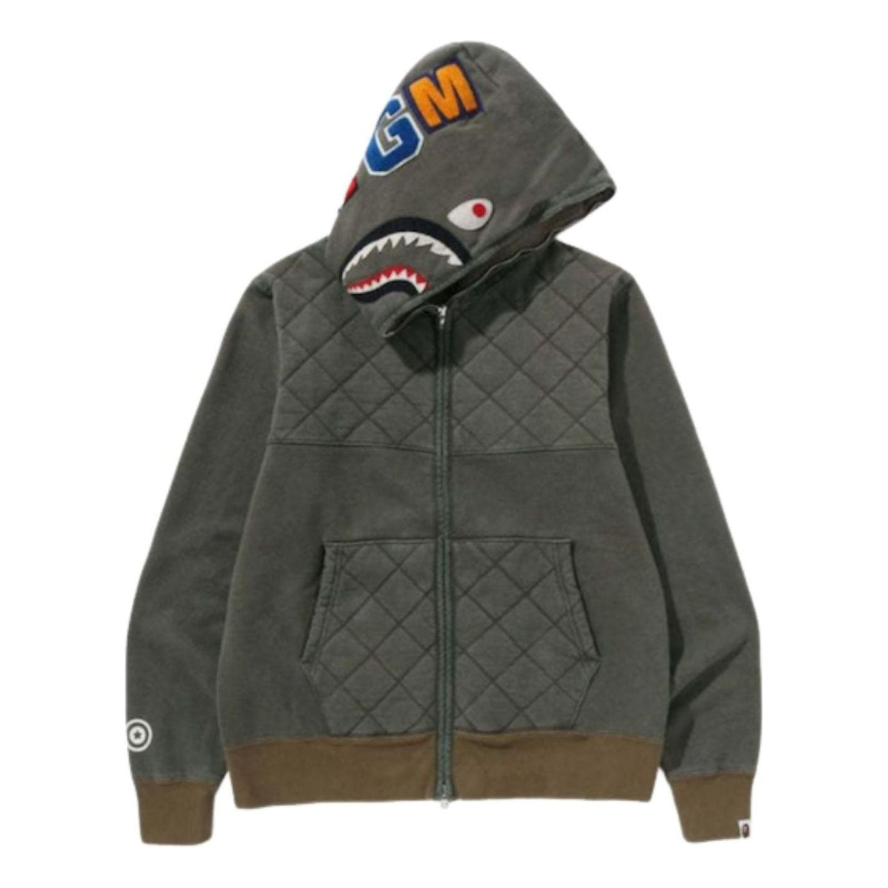 A Bathing Ape A Rising Bape Military Shark Full Zip Hoodie 'Olived' 1K70-115-003-OLV