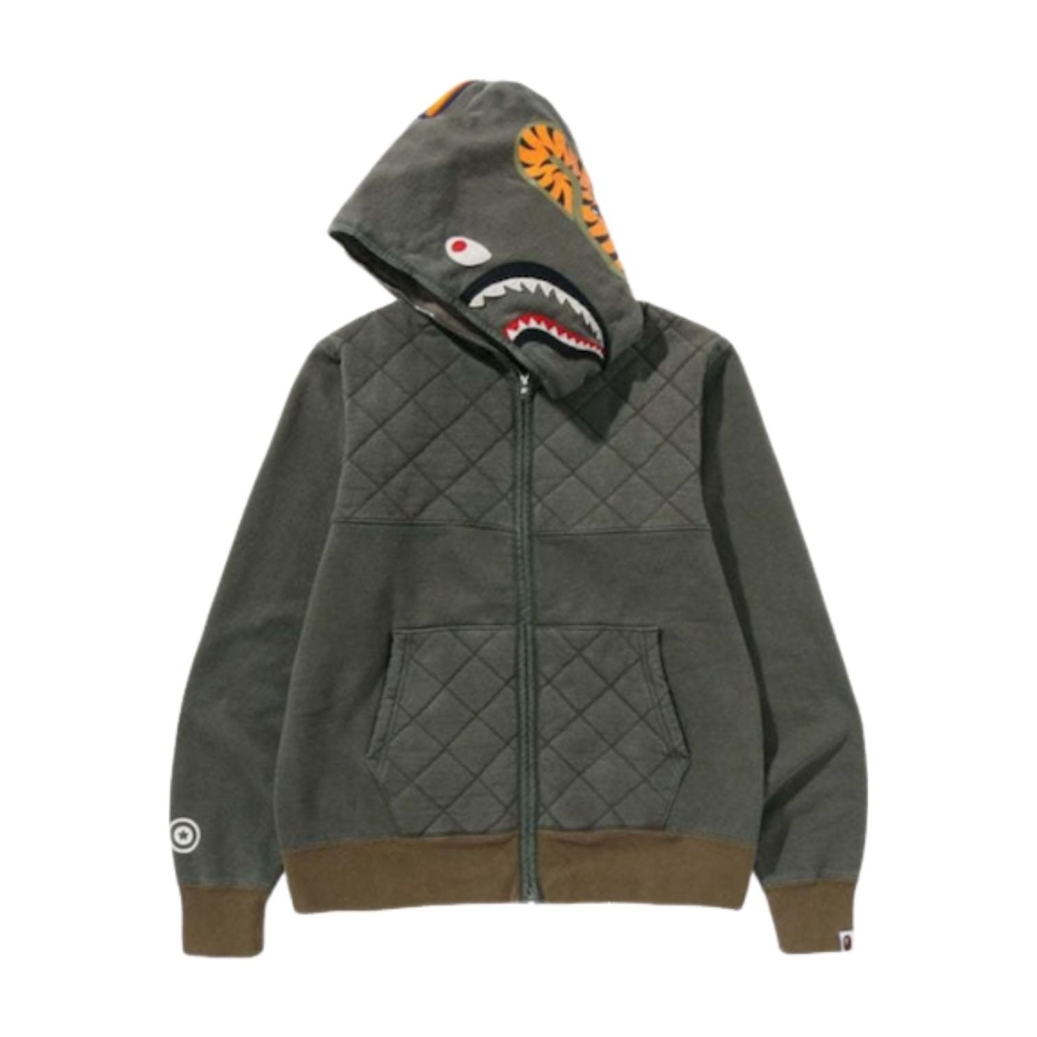 A Bathing Ape A Rising Bape Military Shark Full Zip Hoodie 'Olived' 1K70-115-003-OLV