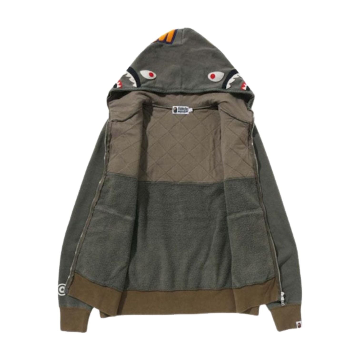 A Bathing Ape A Rising Bape Military Shark Full Zip Hoodie 'Olived' 1K70-115-003-OLV