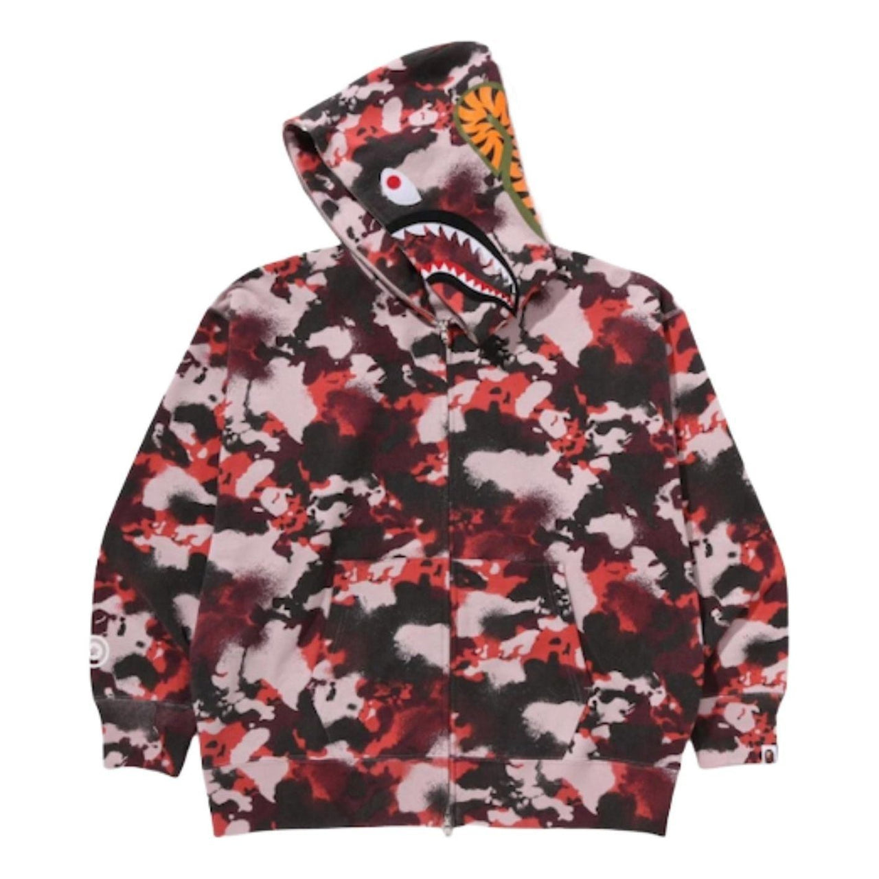 A Bathing Ape Map Camo Shark Full Zip Hoodie 'Red' 1L30-115-001-RED