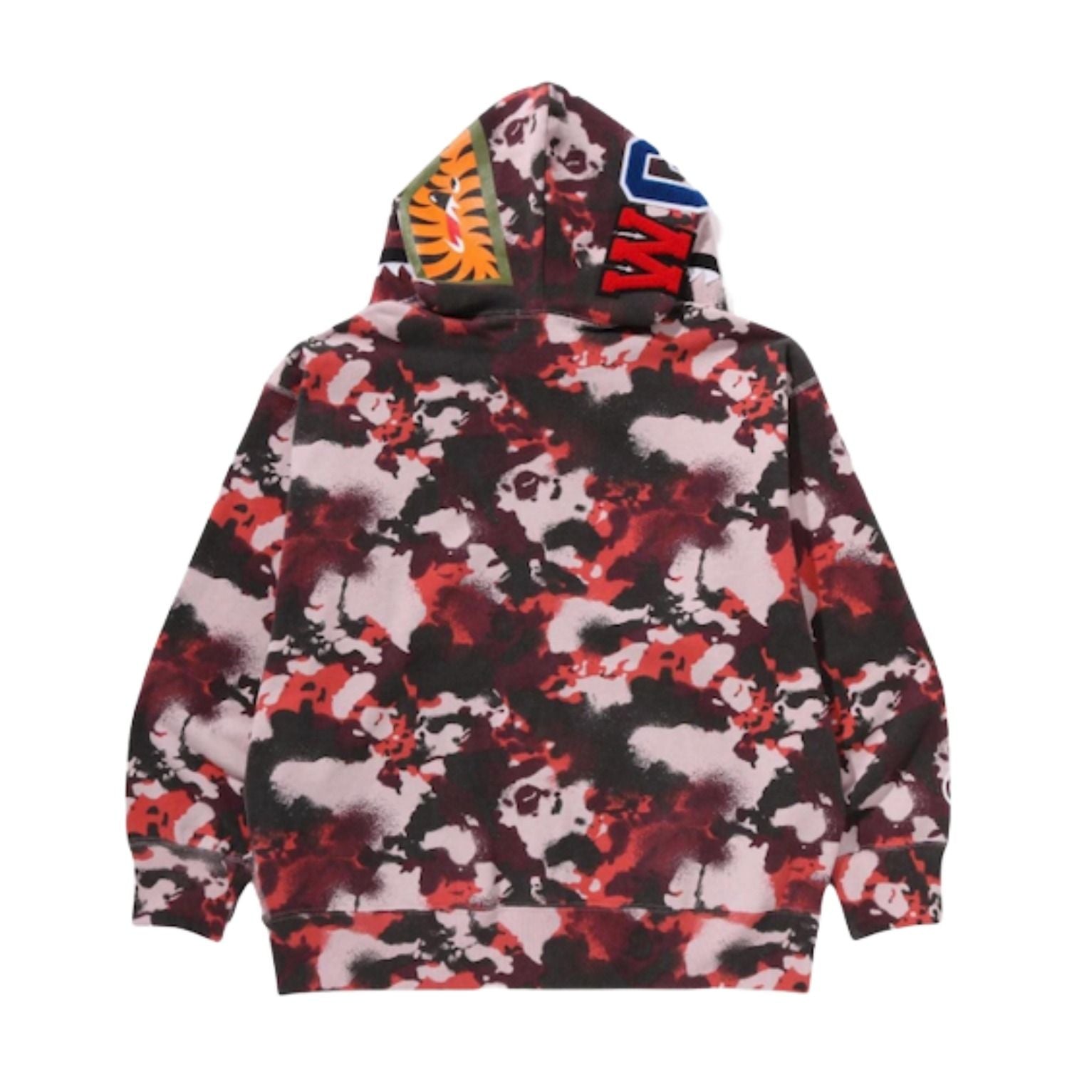 A Bathing Ape Map Camo Shark Full Zip Hoodie 'Red' 1L30-115-001-RED