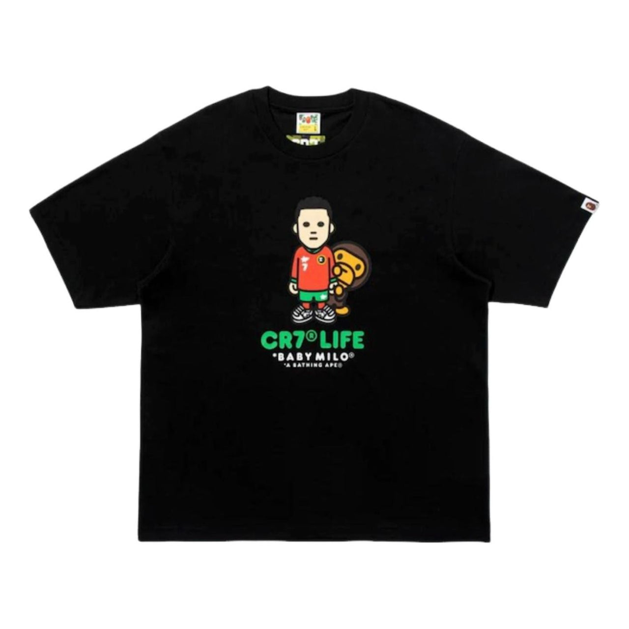 A Bathing Ape x Cristiano Ronaldo CR7 Life Baby Milo Relaxed Fit T-Shirt 'Black' 2M23-110-910-BLK