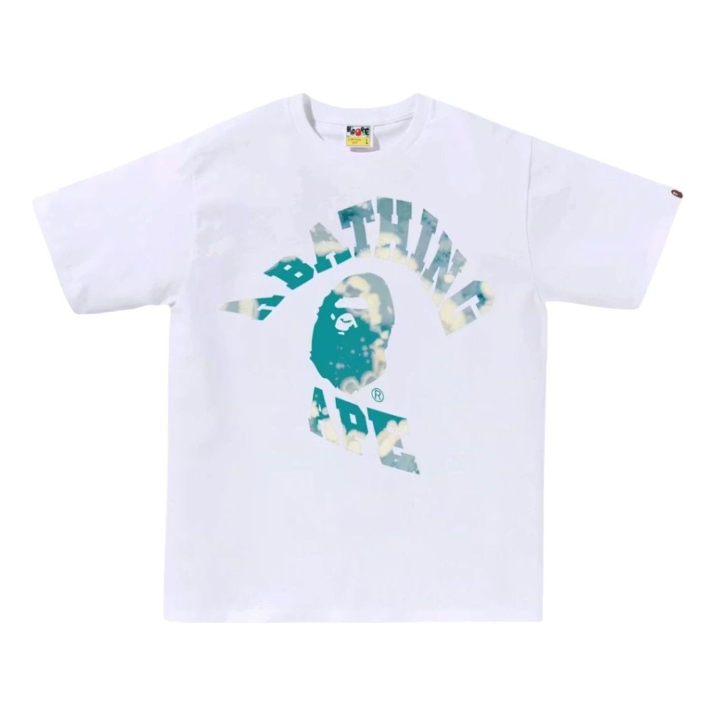 A Bathing Ape Tie Dye Twist College T-Shirt 'White' 1L30-110-042-WHT