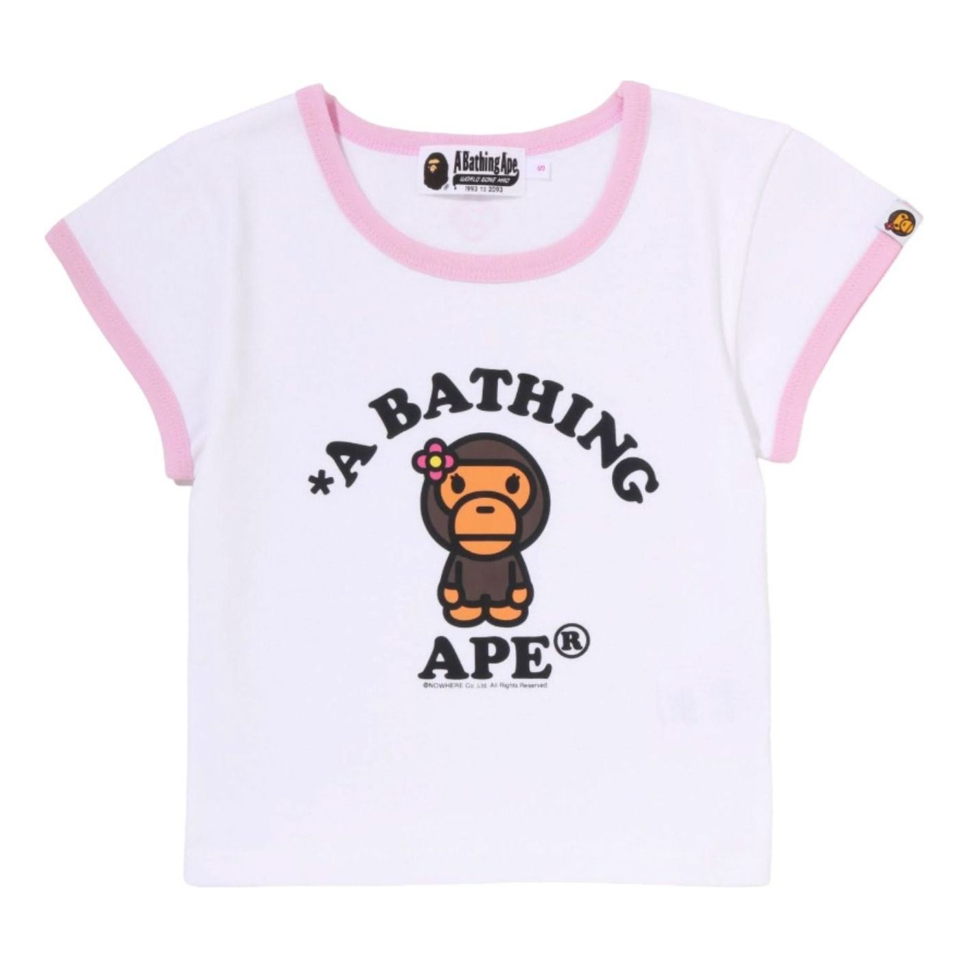 (WMNS) A Bathing Ape Baby Lisa College Cropped T-Shirt 'White' 2M20-209-301-WHT