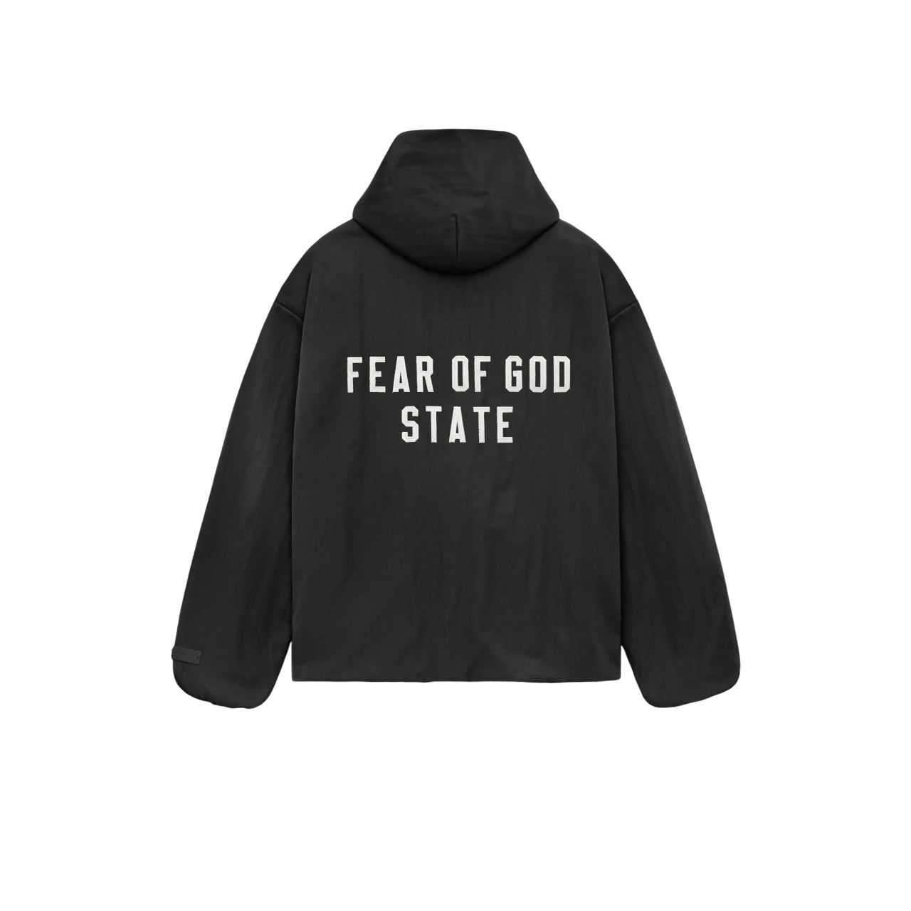 Fear of God Essentials SS25 Nylon Hooded Coach Jacket 'Black' 202BT246370F