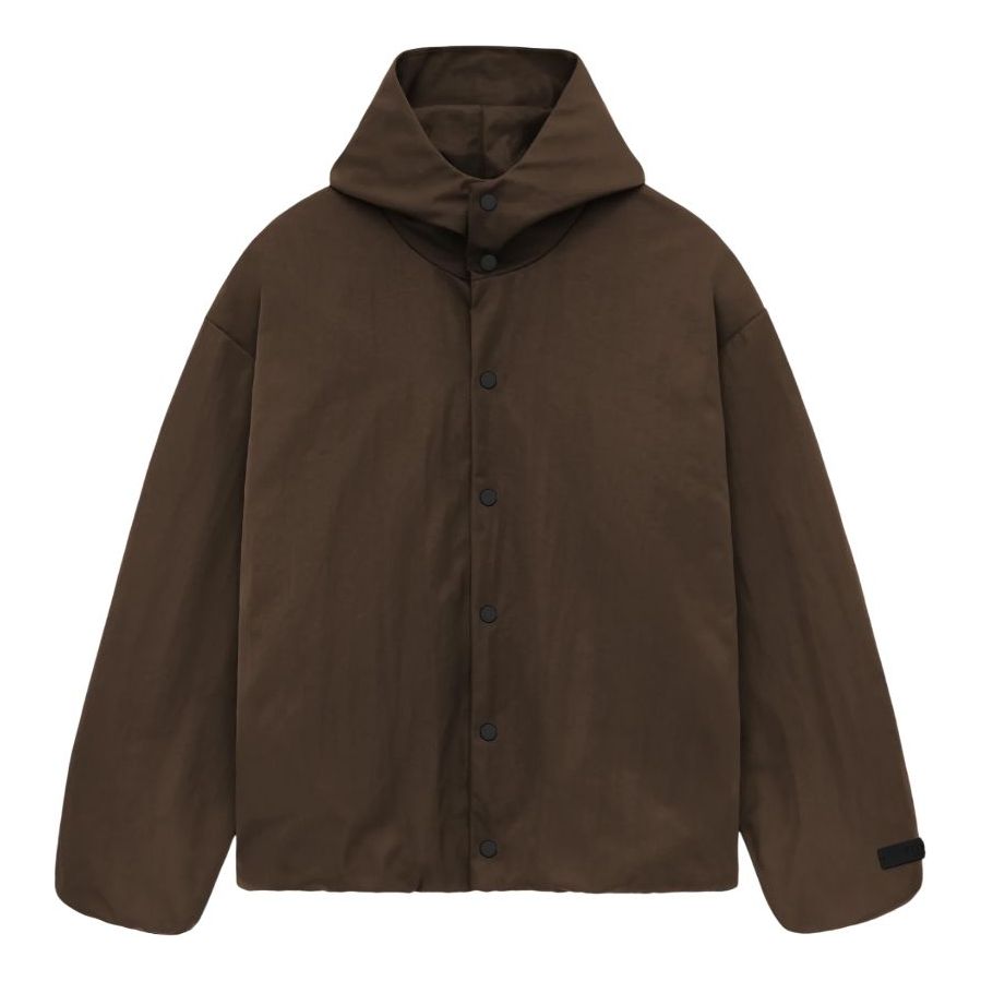 Fear of God Essentials SS25 Nylon Hooded Coach Jacket 'Brown' 202HO246375F