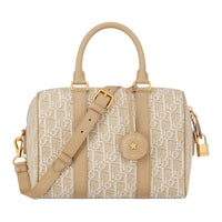 DIOR Groove Cotton Shoulder Bag Crossbody Bag Handbag Women's Natural