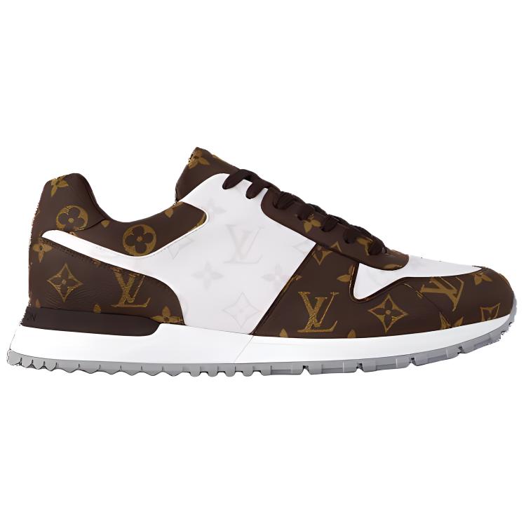 LOUIS VUITTON Run Away Low Top Casual Shoes Men's White Brown