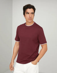 Brunello Cucinelli Contrast-Trim Cotton T-Shirt