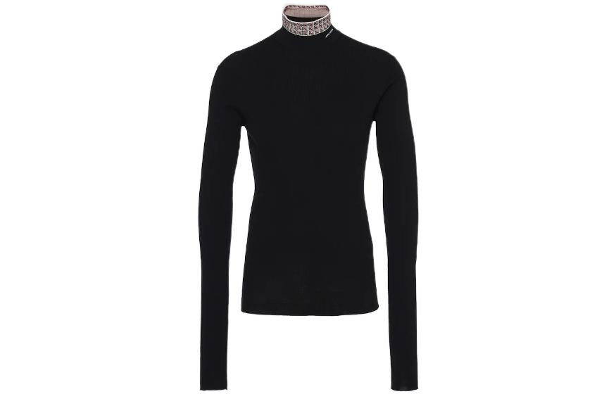 PRADA Logo Intarsia Jacquard High Neck Sweater