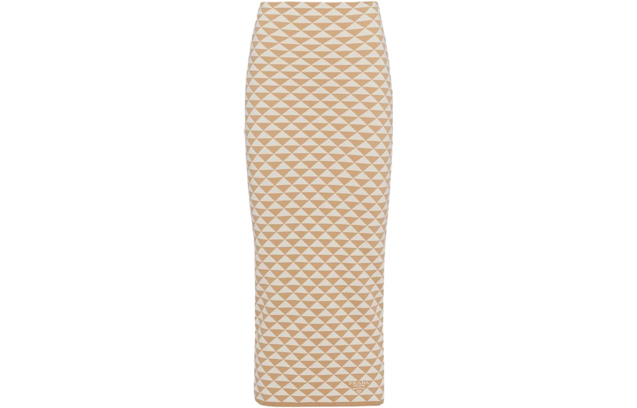PRADA Casual Long Skirts Women's Beige Ivory