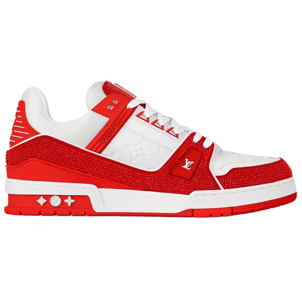 LOUIS VUITTON Trainer Low-Top Skateboard Shoes Women's Red