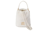 MIU MIU Leather Bucket Bags Shoulder Bag Crossbody Bag Handbag Women's White