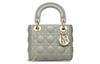 DIOR Lady Dior Sheepskin Dior Bag Shoulder Bag Crossbody Bag Handbag Mini Women's Gray