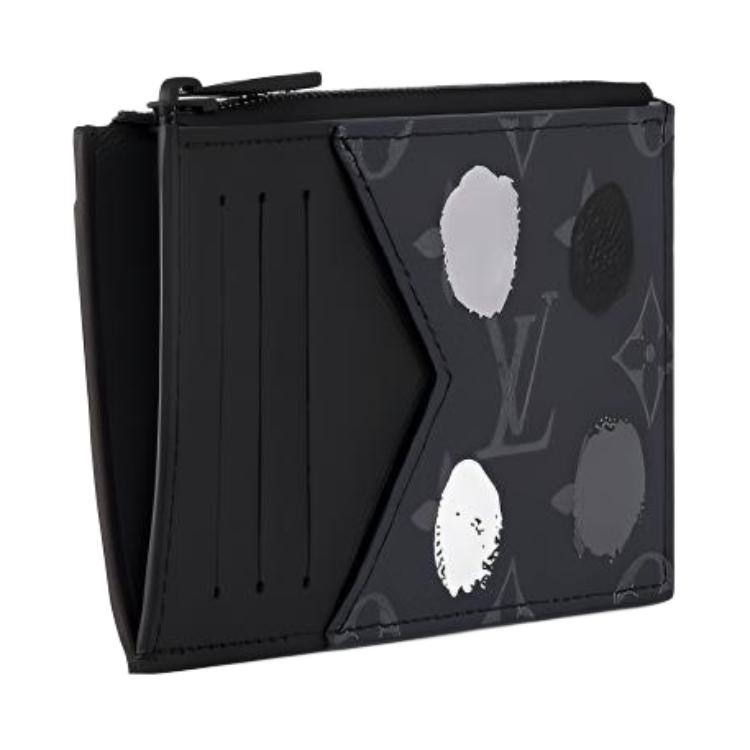 LOUIS VUITTON X Yayoi Kusama Coin Card Holder Monogram Eclipse Black/Silver