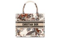 DIOR BookTote Embroidery Tote Bag, Shopping Bag, Handbag Trumpets Women's Milk White