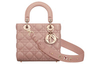 DIOR Lady Dior Lambskin Lady Dior Bag, Shoulder Bag, Crossbody Bag, Handbag Trumpets Women's Dark Blush