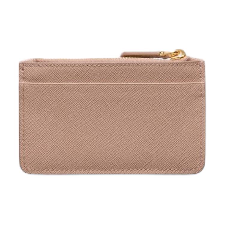 PRADA Saffiano Leather Card Holder Women's Pink