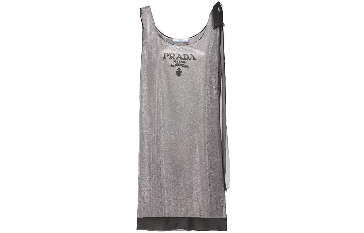 PRADA SS22 Sleeveless Dress Women's Gray