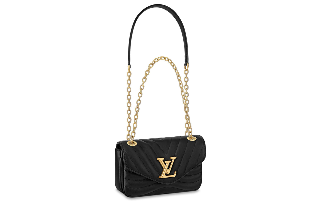 LOUIS VUITTON New Wave Cow Leather Portable Crossbody Bag, Shoulder Bag Women's Black